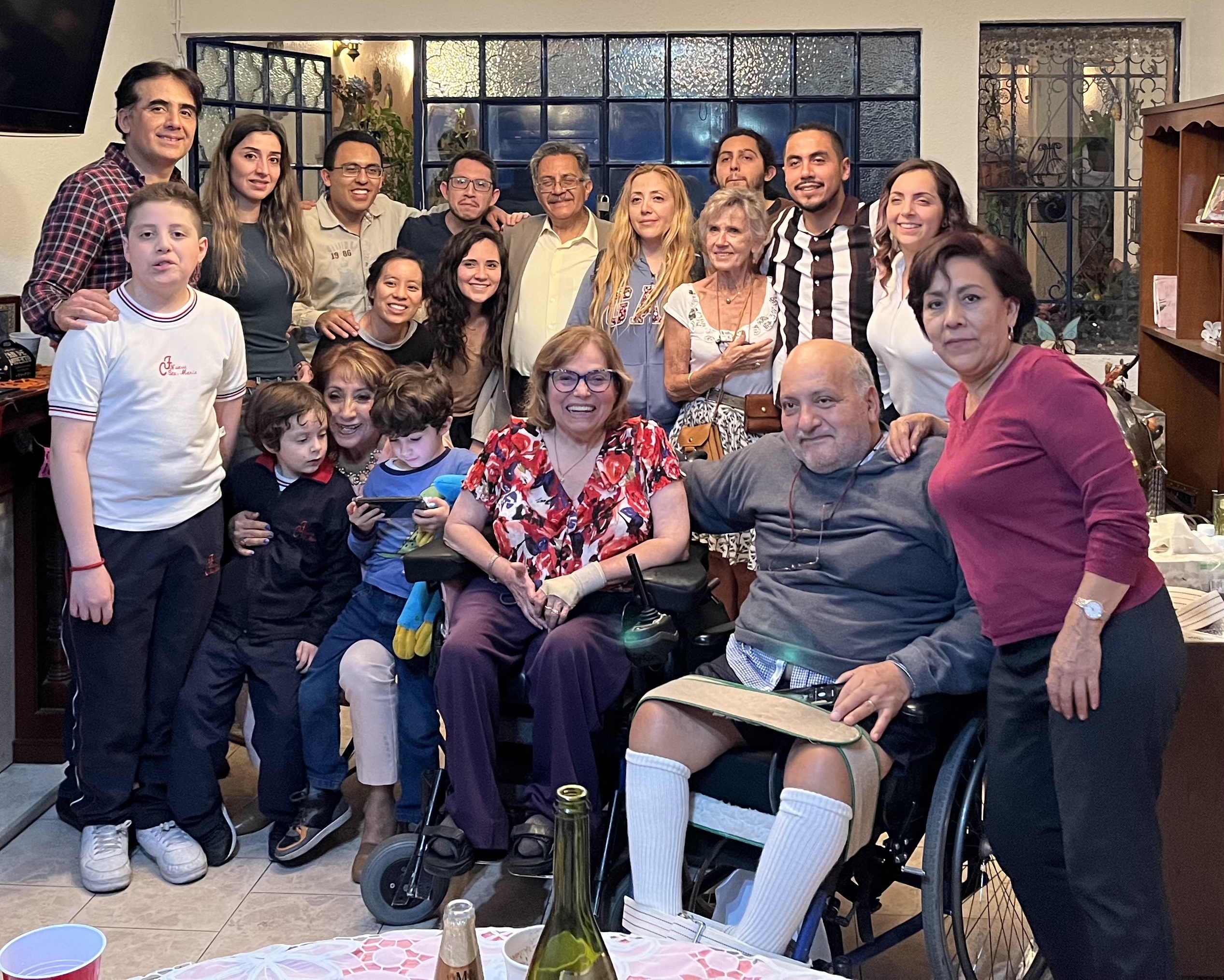 Jorge and Judy in Mexico surrounded by family